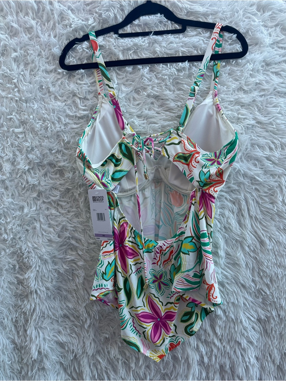 Coco Reef Gypsy Bra Sized Underwire Tankini Top - Solstice Bloom 38D - Picture 7 of 9